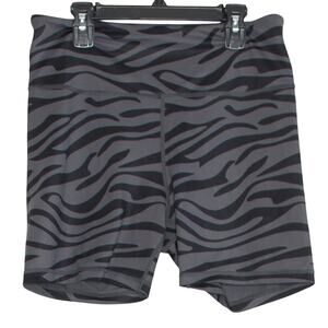 NEW Zyia Active Shorts Zebra Athleisure Lounge Casual Pull On Gray Size Large
